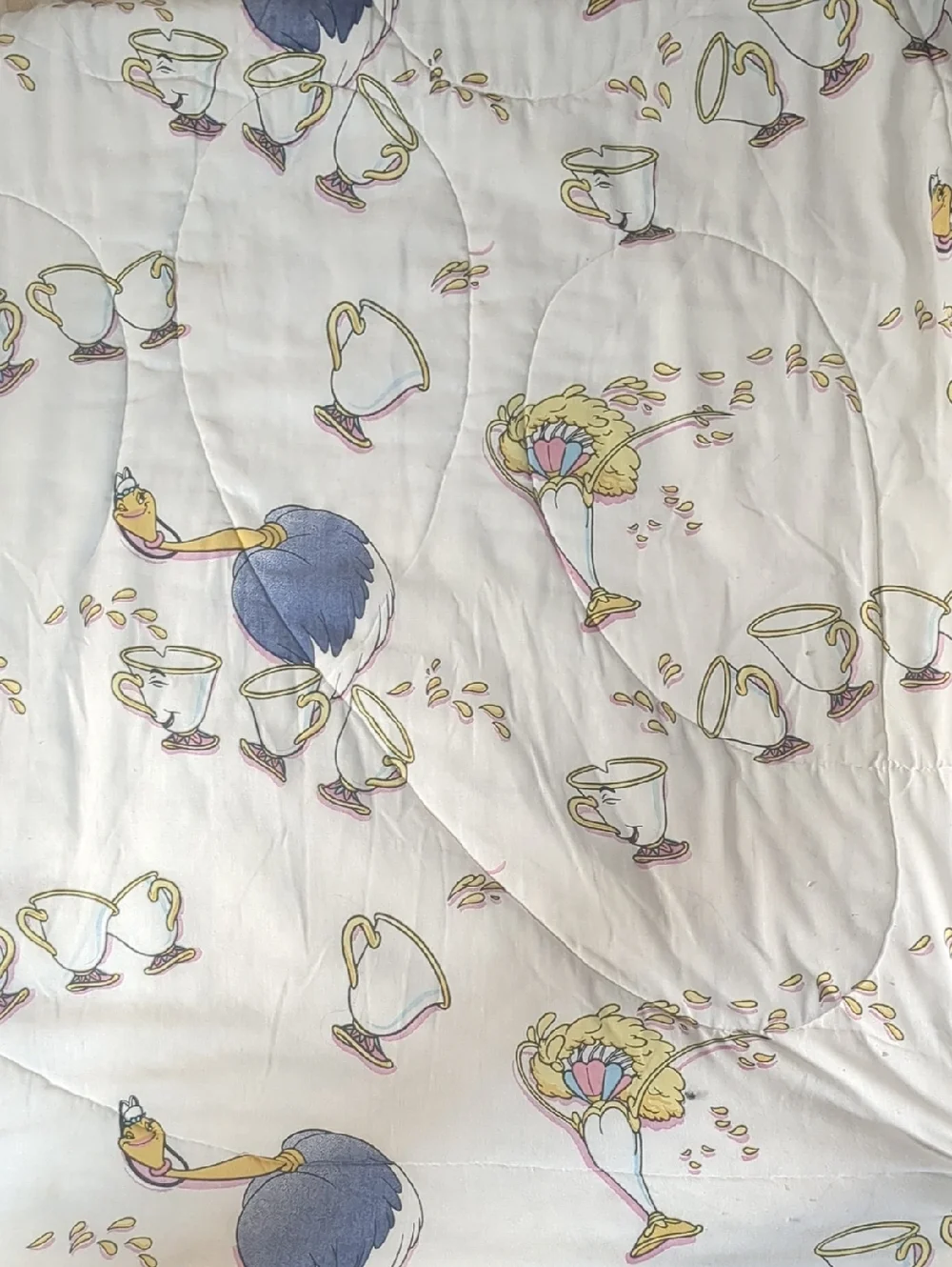 Disney Beauty And The Beast Vintage 90s Twin Sized 60 x 82 Reversible Blanket